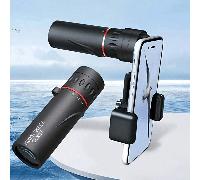 Monoculaire compact à haute magnification pour adultes - Parfait pour la randonnée, le camping, l'observation des oiseaux et les voyages Construction en caoutchouc durable, noir Version Ultra-HD (peut