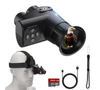 Monoculaire de vision nocturne 4K pour adultes - Appareil de vision nocturne numérique infrarouge avec capteur de lumière étoilée, luminosité IR 7 niveaux, zoom numérique 8× - pour la chasse, la