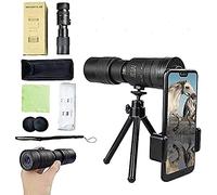 Monoculaire Haute Puissance, Zoom Super téléobjectif 4K 10-300 x 40 mm, HD, avec Support pour téléphone Portable et trépied, Objectif Prisme Bak4, idéal pour Les Voyages