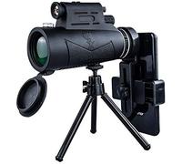Monoculaire HD Haute Puissance 12X50 avec Support pour Smartphone et trépied, monoculaire étanche, avec Prisme BAK4 Durable et Transparent