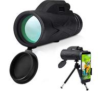 Monoculaire HD haute puissance 80 x 100 avec support pour smartphone et trépied étanche avec pour observation des oiseaux, voyage, camping, chasse, randonnée