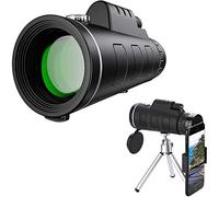 Monoculaire, Monoculaire Haute Puissance pour Adultes, Monoculaire 40x60 avec Support pour Smartphone et trépied, Monoculaires étanches et antibuée pour l'observation des Oiseaux, la randonnée, l