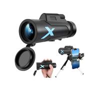 Monoculaires 12x50 pour adultes Bak-4 haute puissance, étanches, HD, compacts, avec trépied et adaptateur pour téléphone, noir