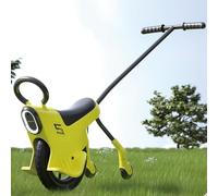 Monocycle 12 Pouces pour Tout-Petits, Tricycle pour Enfants avec poignée, Roues d'entraînement et lumière, monocycle d'équilibre pour garçons et Filles (Jaune)