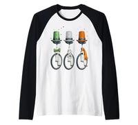 Monocycle Leprechaun Trèfle St. Patrick Monocycle Manche Raglan