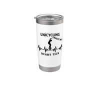 Monocycle monocycliste Cardiogram Unicycle monocycle Gobelet isotherme en acier inoxydable double paroi
