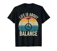 Monocycle Vintage Life Is About Balance Monocycle Rétro T-Shirt