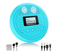 MONODEAL Lecteur CD portable 2025 avec haut-parleur, lecteur CD portable, rechargeable, lecteur CD Discman pour voiture enfants, lecteur CD anti-glisse petit pour livres audio écouter de la musique