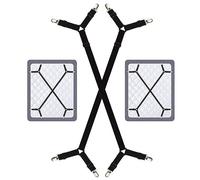 MonoFresh Attache Drap Housse Réglable, Élastiques Sangles de Support de Drap de Lit 2pcs Tendeur Drap Housse avec Clip en Métal pour Drap Lit, Matelas, Canapé