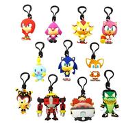 Monogram Sonic the Hedgehog Series 3-3D Figurine en mousse Clip dans un sac aveugle - Porte-clés - Sonic Tails, Knuckles, Amy et plus... Un personnage aléatoire par commande, multicolore, 5,1 cm