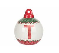 Monogram T Boule de Noël en céramique Effet Maille Ø 9,5 cm