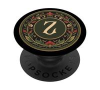 Monogramme dernière Lettre de l'alphabet - Inspiré de l'art Nouveau PopSockets PopGrip Adhésif