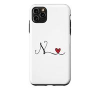 Monogramme en Forme de cœur avec Initiale N Coque pour iPhone 11 Pro Max