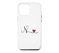 Monogramme en Forme de cœur avec Initiale N Coque pour iPhone 12 Pro Max