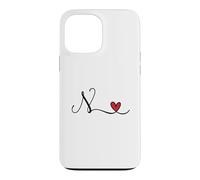 Monogramme en Forme de cœur avec Initiale N Coque pour iPhone 13 Pro Max