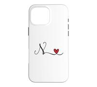 Monogramme en Forme de cœur avec Initiale N Coque pour iPhone 16 Pro Max