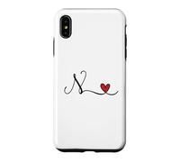 Monogramme en Forme de cœur avec Initiale N Coque pour iPhone XS Max