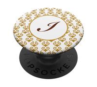 Monogramme I Initiale Grec Tile Inspired PopSockets PopGrip Adhésif