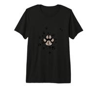 Monogramme imprimé Patte de Chien Grise Lettre C T-Shirt Haut de Gamme