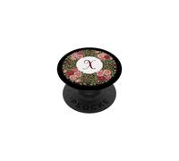 Monogramme Initiale X dans Une Couronne de Roses PopSockets PopGrip Adhésif