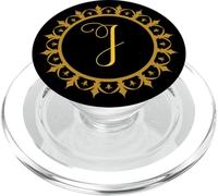Monogramme J Initiale Mandala Inspiré Joli Cercle Design PopSockets PopGrip pour MagSafe