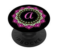 Monogramme Lettre A Initiale Mandala Inspiré pour Homme Femme PopSockets PopGrip Adhésif