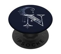 Monogramme Lettre N Croissant de lune Mandala Attrape-rêves PopSockets PopGrip Adhésif