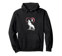 Monogramme Lettre R avec Un Loup Mignon et Un cœur Sweat à Capuche