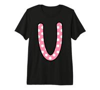 Monogramme Lettre U Rose à Pois T-Shirt Haut de Gamme