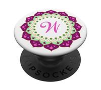 Monogramme Lettre W Initiale Mandala Inspiré PopSockets PopGrip Adhésif