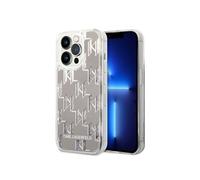 Monogramme Liquid Glitter - Coque pour iPhone 14 Pro (Argent)