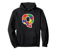 Monogramme Q en pièces de Puzzle Multicolores V2 Sweat à Capuche
