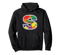 Monogramme S en pièces de Puzzle Multicolores V2 Sweat à Capuche