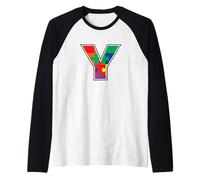 Monogramme Y en pièces de Puzzle Multicolores V2 Manche Raglan