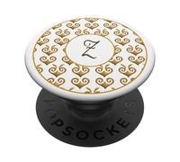 Monogramme ZED Initiale Grec Tile Inspired v6 PopSockets PopGrip Adhésif