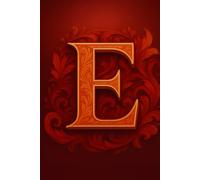 Monogrammed red journal with a capital letter E on the cover.