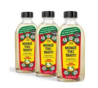 Monoi Tiki Tahiti Tiare 120ml - Huile Parfumee Corps et Cheveux - Hydratation Naturelle et Massage - Fleur de Tiare Incluse - Fabrique a Tahiti (Lot de 3)