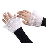 MONOJLY 1 paire de faux poignets plissés en dentelle pour femmes et filles