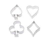 MONOJLY Lot de 4 emporte-pièces en acier inoxydable - Poker - Pâtisserie - Biscuit