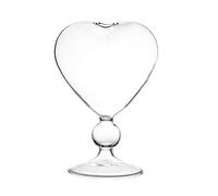 MONOJLY Pot de Fleur en Verre en Forme de Coeur Vase De Bureau sur Pied Conteneur de Jardinière Décor à la Maison