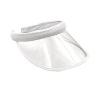 MONOJLY Visière solaire transparente en plastique, protection UV, chapeau de soleil, visière d'été, visière de golf, Blanc., 7 1/8-7 3/8