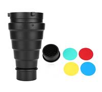 Monolights Bowens Mount Snoot Kit d'éclairage photographique conique en alliage d'aluminium avec grille en nid d'abeille et 5 filtres de couleur