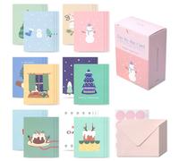 Monolike Jour par jour Mini carte Histoire d'hiver Ver2 - Mix 36 Mini Message Carte simple 36 enveloppes 36 autocollants Paquet