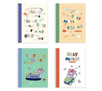 Monolike Olly Molly Lot de 4 cahiers d'école à spirales 18 x 24 cm 98 pages