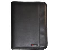 monolith 2000002926 - Porte-documents aspect cuir, porte-documents à anneaux avec fermeture éclair sur tout le pourtour, noir