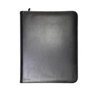 Monolith Conf Flder Zipped Leather A4 BK