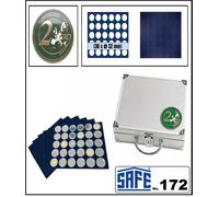 Safe 172 ALU Valise pour Monnaies 6 Plateaux 6334 pour 180 Monnaies jusqu'à 32 mm & 2 Euro Monnaies commémoratives dans des Capsules de Monnaies