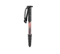 Monopode Manfrotto Element MII MMELMIIA5RD Rouge, à 5 Sections en Aluminium, avec dragonne, poignée en Caoutchouc, bagues de Serrage, Charge de 16 kg, pour Appareil Photo Compact, Hybride ou Reflex