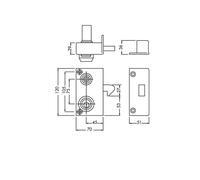 Monopoint en applique VEGA à mentonnet cylindre de 45 mm gauche JPM 121600-01-2A