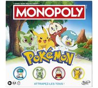 Monopoly Pokémon, jeu de société de plateau, 2 à 4 joueurs, jeux pour enfants et fans de Pokémon, env. 45 minutes, dès 8 ans
